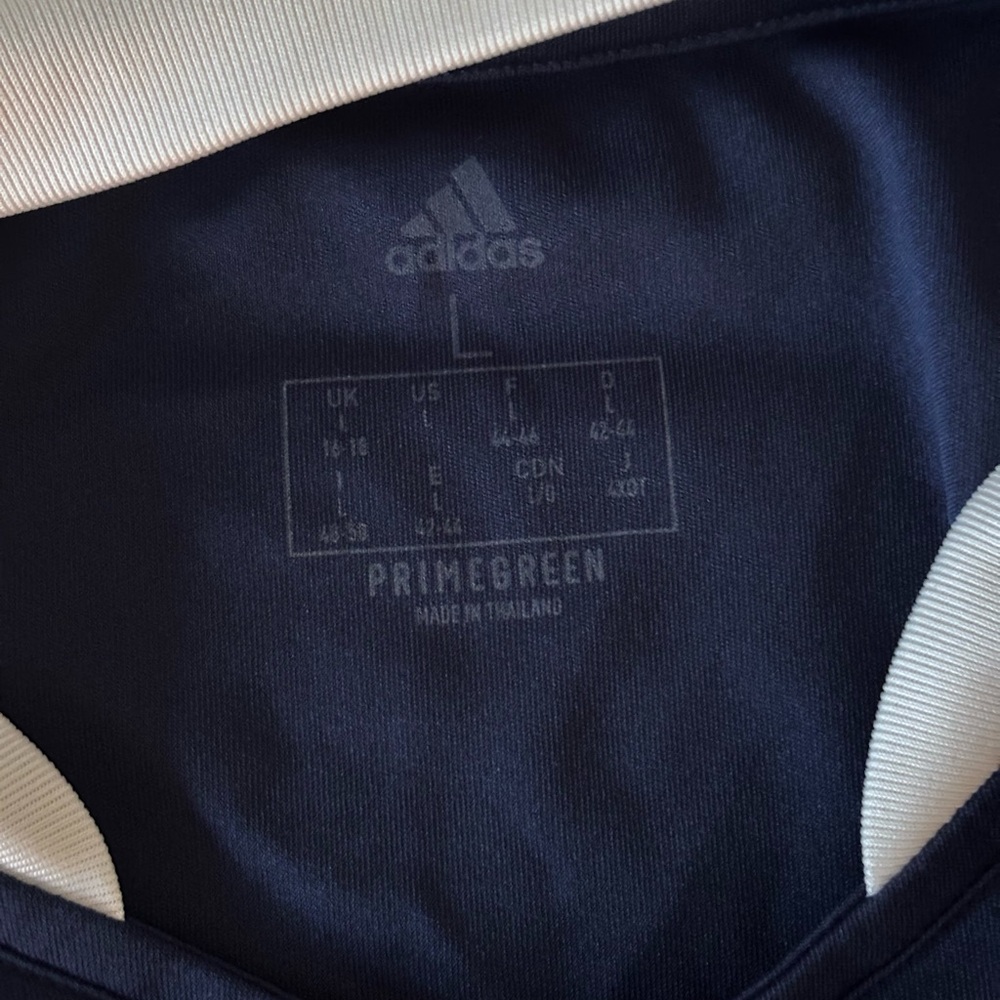 adidas Navy Short Sleeve Tee with White Accents - Picture 3 of 4